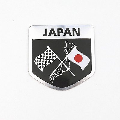 Emblema adesivo de alumínio Japão 5x5cm