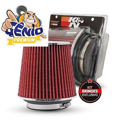 Filtro de ar conico K&N duplo fluxo universal vermelho / azul rg1001