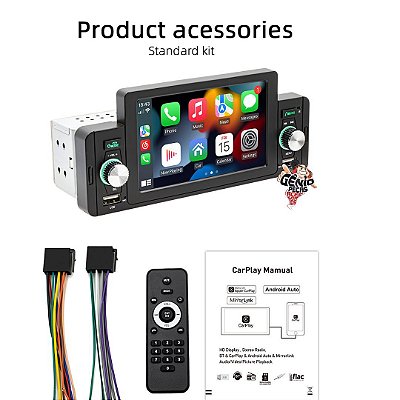 Central multimidia mp5 5 " 1 din carplay bt 5.1