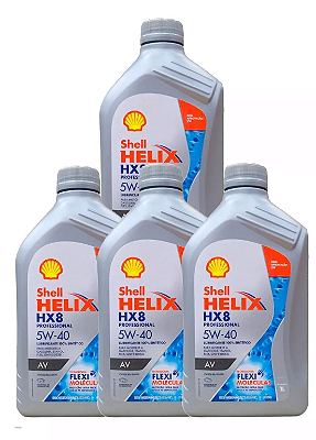 4 Shell Helix Hx8 professional 5w40 100% sintético  508.88/509.99