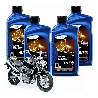 4 Litros Óleo Motor Minera Elf 20w50 Cruise Para Moto