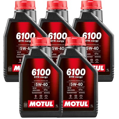 Kit 6 Litros Oleo Motul 6100 Syn-nergy 5w40 1l + Brinde