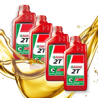 Kit 4 Unidades Oleo Lubrificante Castrol 2t Motossera