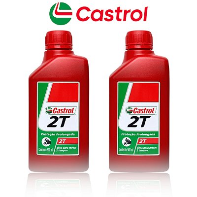Kit 2 Oleos Lubrificante Castrol Para Motores 2 Tempos 500ml
