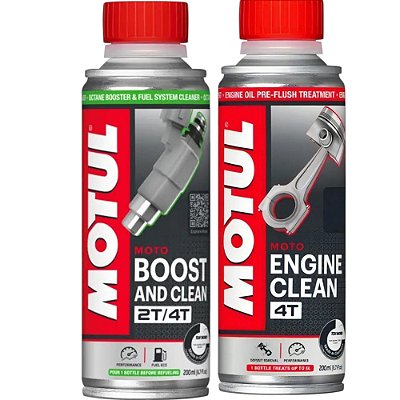 Kit Motul Boost And Clean 200ml + Engine Clean 200ml