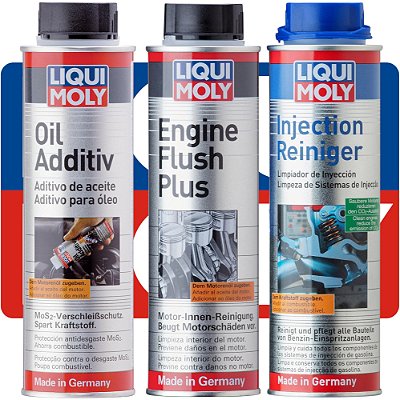 Kit Especialista Limpa Bicos Flush Motor e Aditivo Proteção Motor Liqui Moly 2500-2657-2522