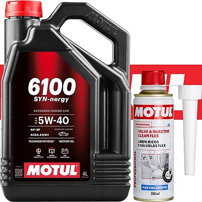 Óleo 5w40 Motul 6100 Syn-nergy 4L + Aditivo Combustivel + Brinde