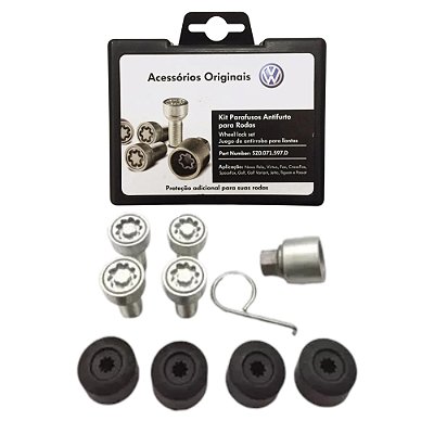 Kit Parafuso Anti Furto Nivus Tcross Taos Polo Original Vw