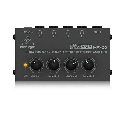 Amplificador Para Fone de Ouvido HA 400 Behringer 4 Canais