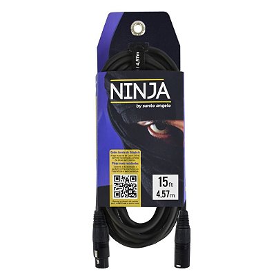 Cabo de Microfone Ninja LW B 15FT XLRM X XLRF - Santo Ângelo