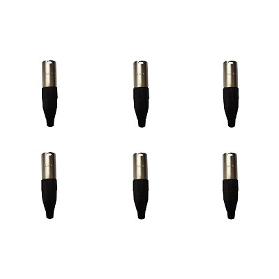 Kit 6 Conectores XLR Macho Linha PLG SA2X - SANTO ANGELO
