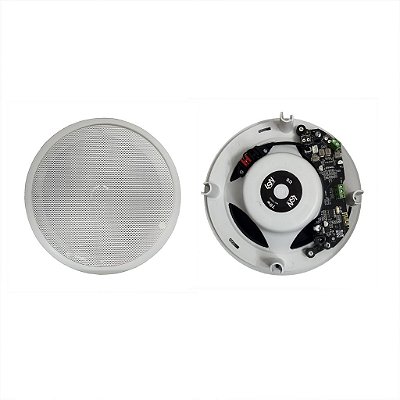 Kit Caixa de Som de Embutir Ativa + Passiva 40W 6 Polegadas Com Bluetooth (Arandela Coaxial Redonda) 2LSREDBR - LESON
