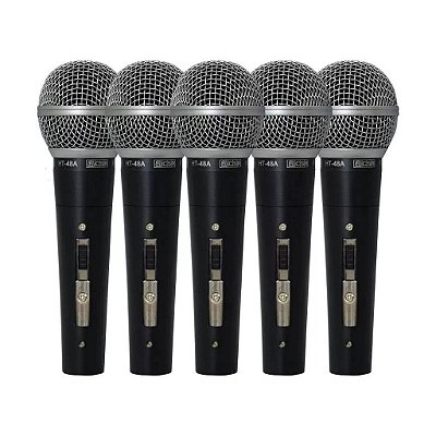 Kit de 5 Microfones de Mão Dinâmico HT48A-5 - CSR