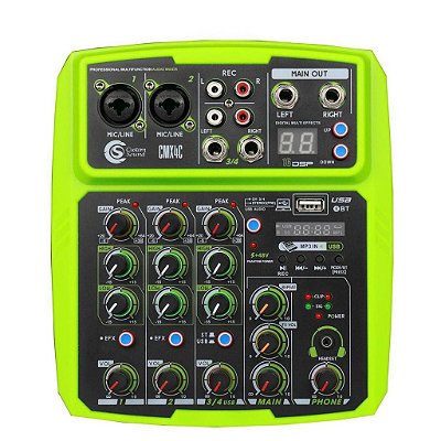 Mesa De Som 4 Canais CMX4C Verde - CUSTOM SOUND