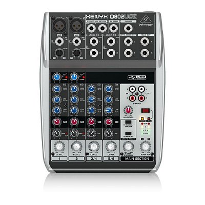 Mesa De Som Analógica Com 8 Canais XENYX Q802 USB - BEHRINGER