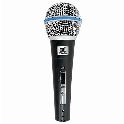 Microfone Com Fio De Mão Cardioide Dinâmico 58B SW - TSI