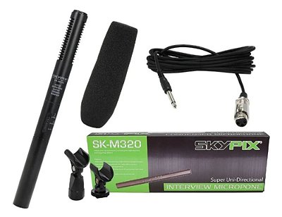 Microfone Com Fio Shotgun Super Unidirecional SK-M320 - SKYPIX