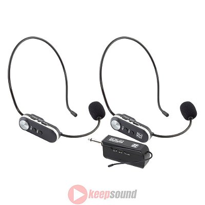 Microfone Duplo Profissional Headset Sem Fio SFW-20 - STANER