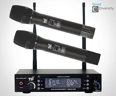 Microfone sem Fio Duplo Bastão BR-7000-UHF - TSI