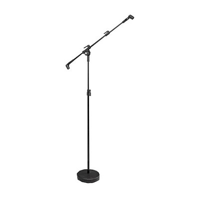 Pedestal Tipo Girafa Para 2 Microfones Base Pesada PMV-05-P - VECTOR