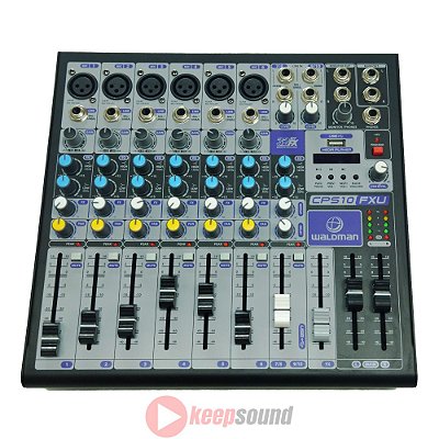 Mesa de Som Analógica Com Interface de Áudio 10 Canais CPS 10 FXU - WALDMAN