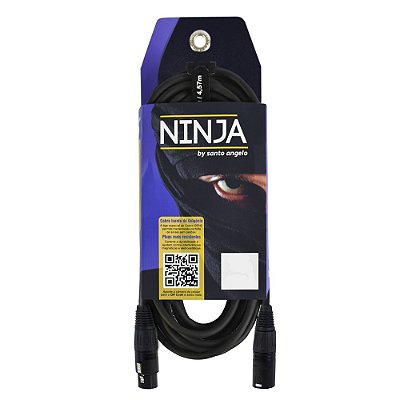 Cabo XLR M / XLR F 4,57 metros NINJA LW B - SANTO ANGELO