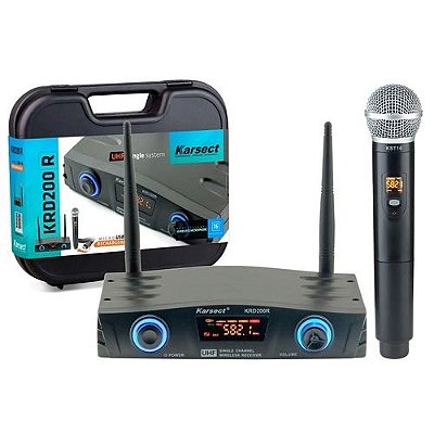 Microfone De Mão Sem Fio Recarregável KRD200R Simples - KARSECT