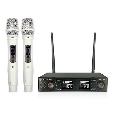 Microfone Profissional De Mão Sem Fio Branco K502m - Kadosh