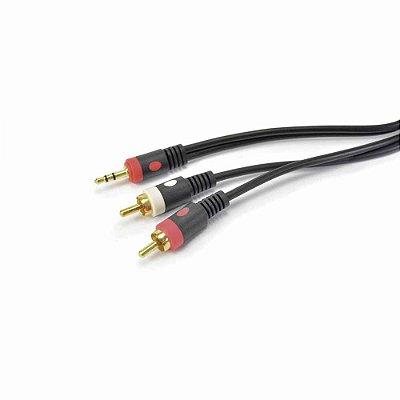 Cabo 1x P2 estéreo x 2x RCA 2 metros CA7 - SANTO ANGELO