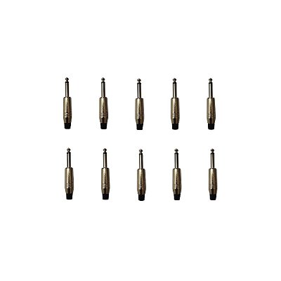 Kit 10 Conectores P10 Mono Macho PLG P10 SA2X - SANTO ANGELO