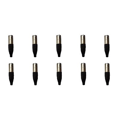 Kit 10 Conectores XLR Macho Linha PLG SA2X - SANTO ANGELO