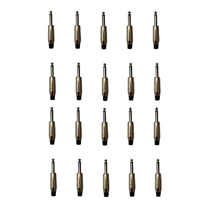 Kit 20 Conectores P10 Mono Macho PLG P10 SA2X - SANTO ANGELO