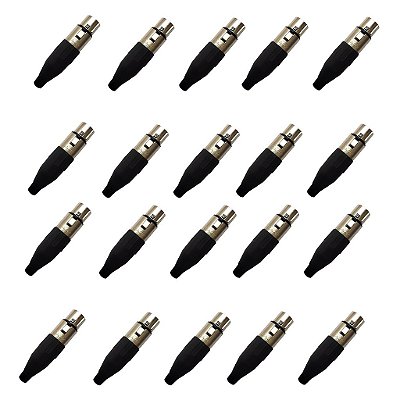 Kit 20 Conectores XLR Fêmea Linha PLG SA2X - SANTO ANGELO