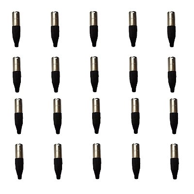 Kit 20 Conectores XLR Macho Linha PLG SA2X - SANTO ANGELO