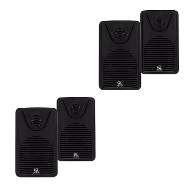 Kit 2 Pares de Caixa de Ambiente Preta 60W FOCO 35 - BRAVOX