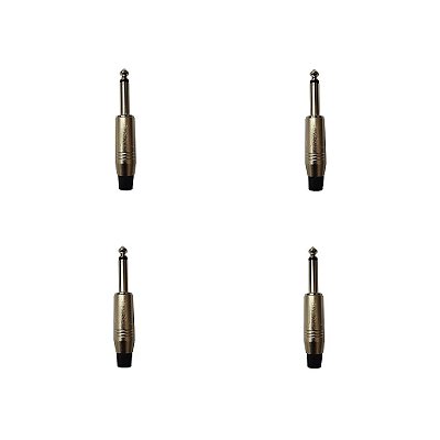 Kit 4 Conectores P10 Mono Macho PLG P10 SA2X - SANTO ANGELO