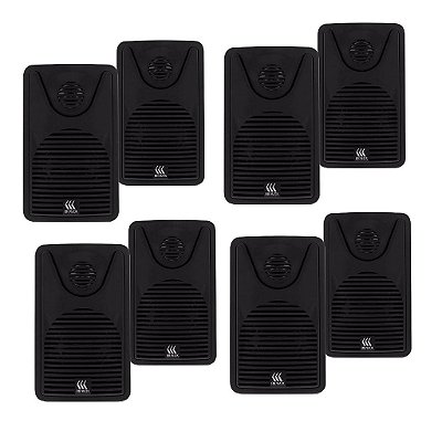 Kit 4 Pares de Caixa de Ambiente Preta 60W FOCO 35 - BRAVOX