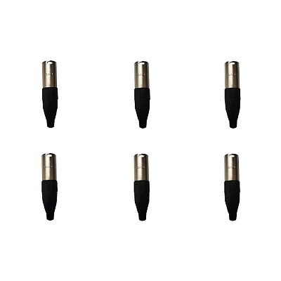 Kit 6 Conectores XLR Macho Linha PLG SA2X - SANTO ANGELO