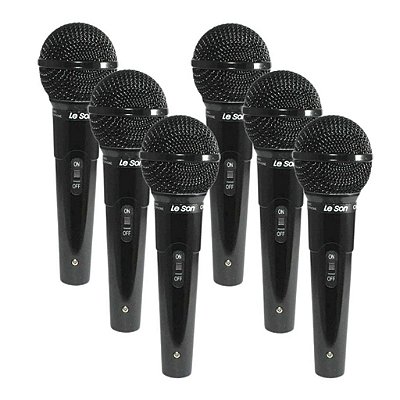 Kit 6 Microfone De Mao Dinâmico Cardioide MC-200 - LESON