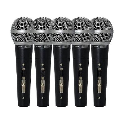 Kit de 5 Microfones de Mão Dinâmico HT48A-5 - CSR