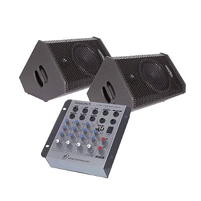 Kit Igreja Mesa de Som + Caixa Ativa + Passiva 150W 8 polegadas KIT MESA SAGA 8 – DONNER