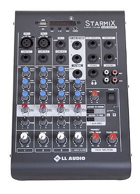 Mesa De Som 4 Canais STARMIX XMS402R - LL AUDIO