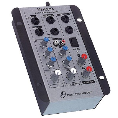 Mesa De Som Mixer Nanomix De 2 Canais NA202R - LL Áudio