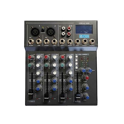 Mesa De Som Analógica Com 4 Canais 4L USB - CSR