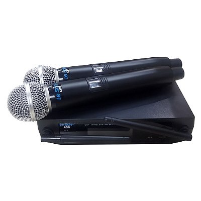 Microfone de Mão Sem Fio Duplo LS-902 HT - LESON