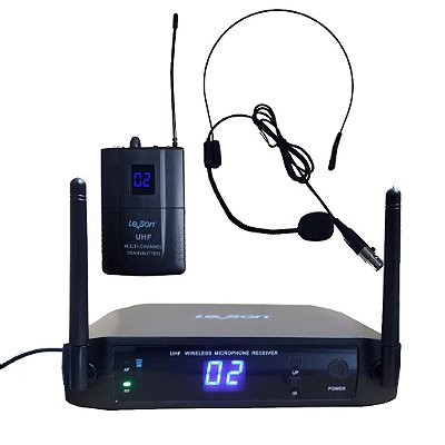 Microfone Profissional Headset Sem Fio Multifrequência LS906 HD750 D+ - LESON