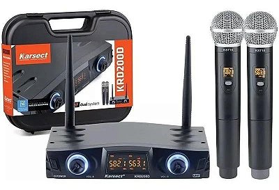 Microfone Sem Fio Duplo Mão KRD200DM - KARSECT