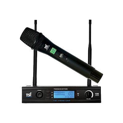 Microfone Profissional de Mão Sem Fio 7099-UHF - TSI