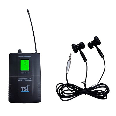 Receptor de Fone Sem Fio In Ear com Bodypack PONTO-IEM-8-R - TSI