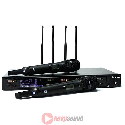 Microfone Profissional de Mão Duplo Sem Fio K1202M - KADOSH